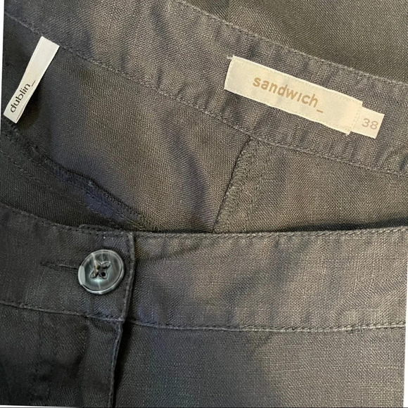 Sandwich 100%  Linen Pants Dublin Pants Charcoal Grey Size 38 - Picture 7 of 7